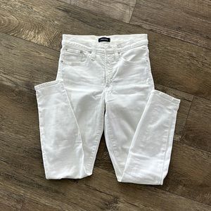 JCREW - white ankle skinny jeans — high rise toothpick